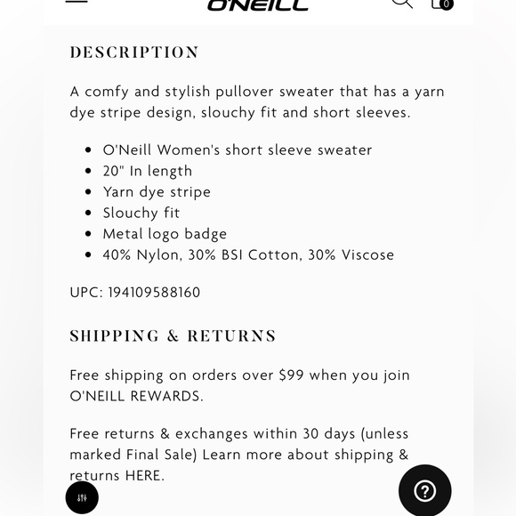 🌊🌸O’Neil Mika Sweater- S 🌸🌊 - Picture 5 of 11